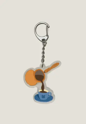 [WAGGISH] Coffee Palestine Map Keychain